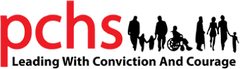 The pchs logo is leading with conviction and courage