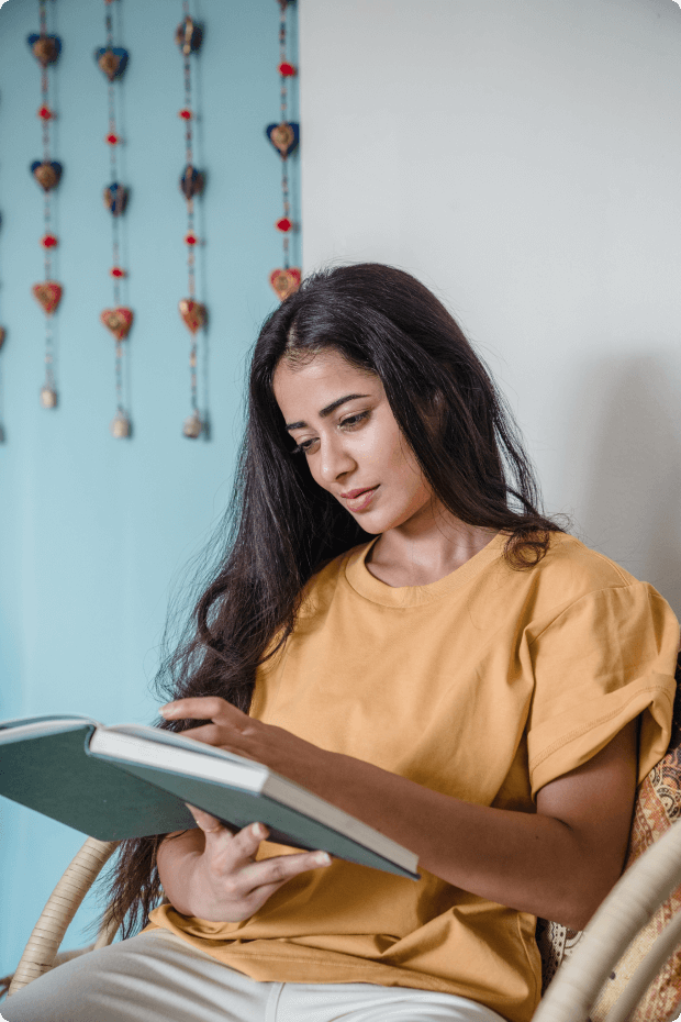 Woman reading a book