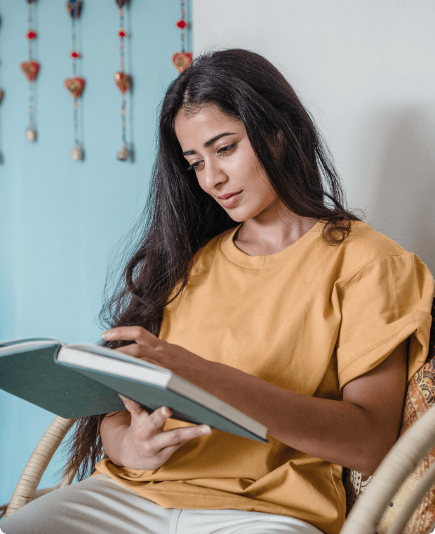 Woman reading a book