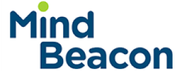 A blue and green logo for mind beacon