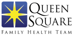 The logo for queen square family health team