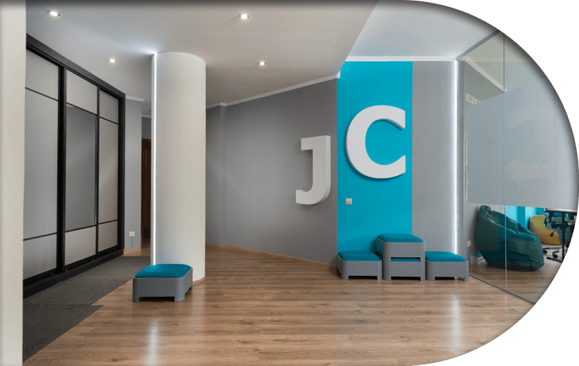 A spacious and clean office lobby free of clutter