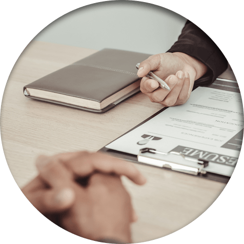 An employer conducting an in-depth interview