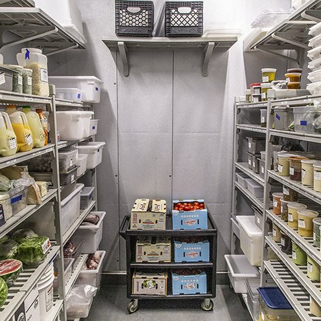 Restaurant walk-in fridge