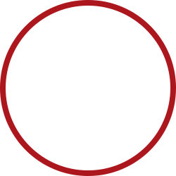 School building icon with a flag, inside a red circle on a blue background.