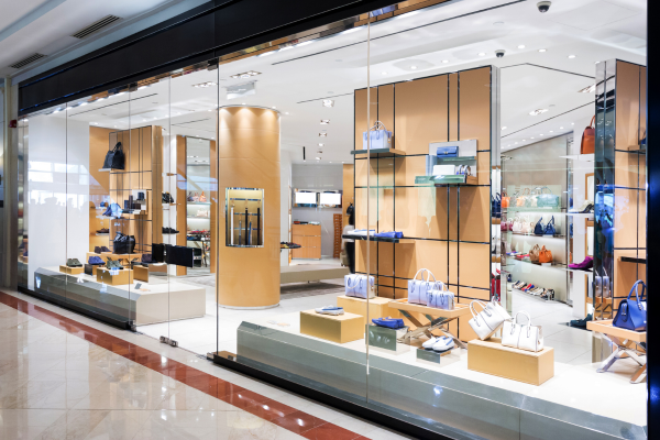 handbag retail fashion store and showcase