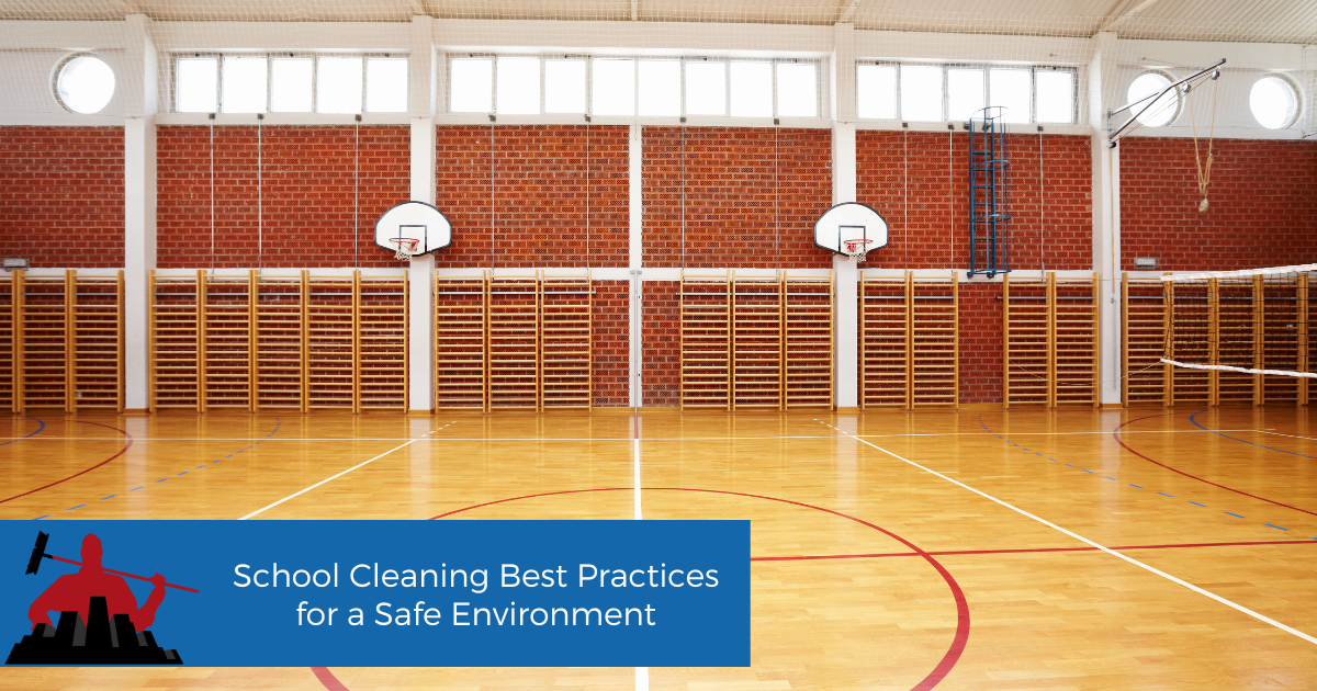 clean school gymnasium with basketball backboards