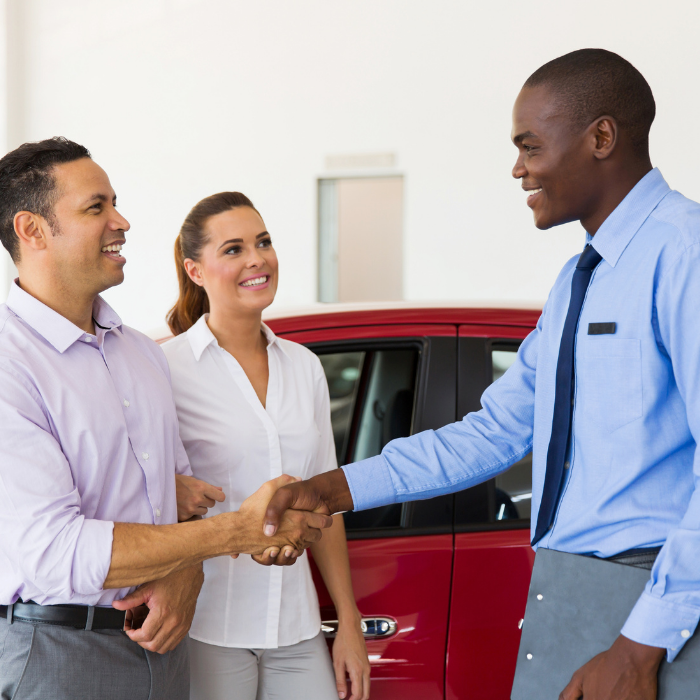 janitorial services client and agent shaking hands agreeing to work together on specialized services