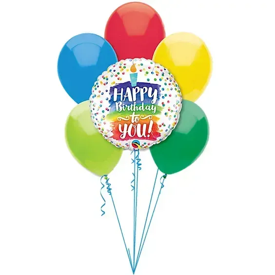 Birthday balloon bouquet with a 