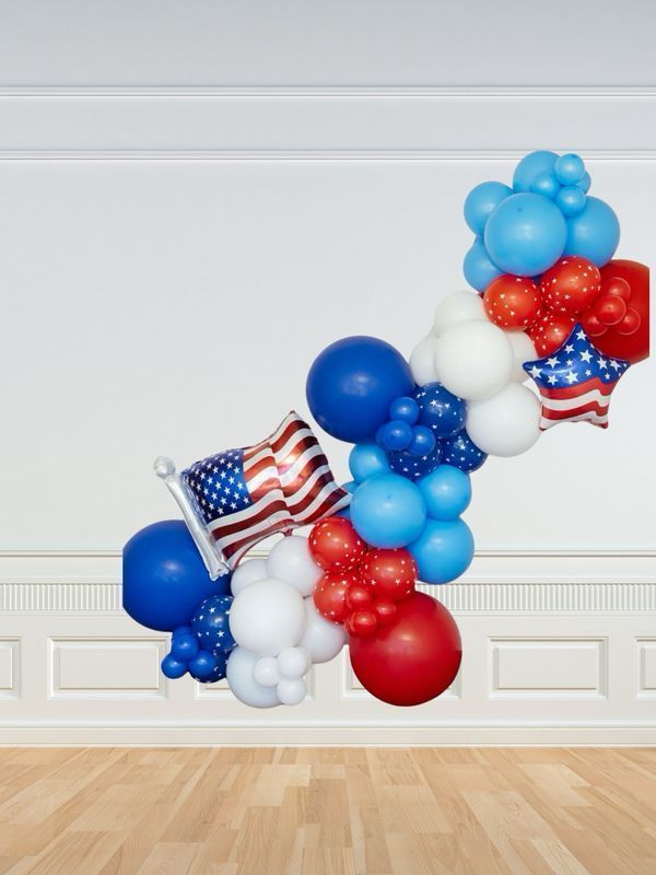Pink and gold balloon arch, 