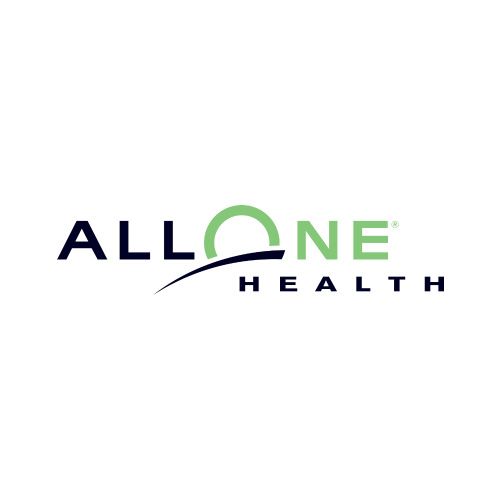 The allone health logo is green and black on a white background.