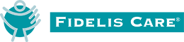 Fidelis logo, teal, block lettering