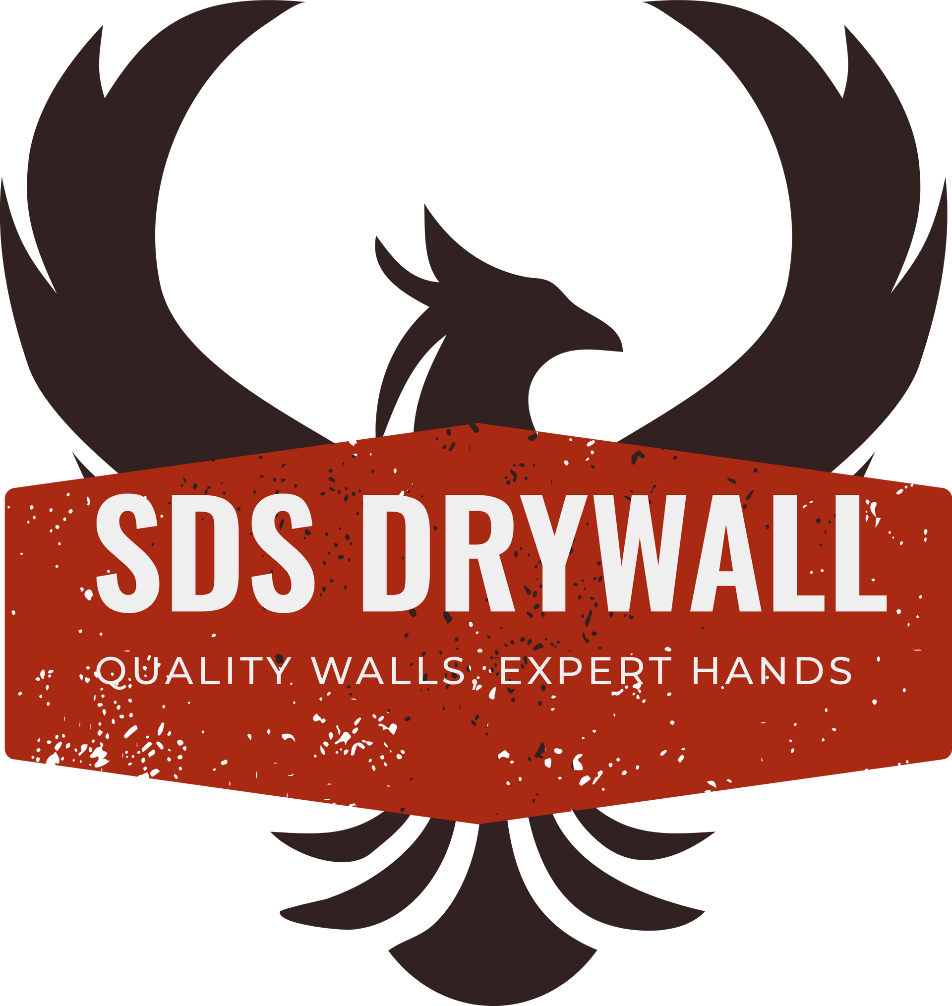 A logo for sds drywall quality walls expert hands