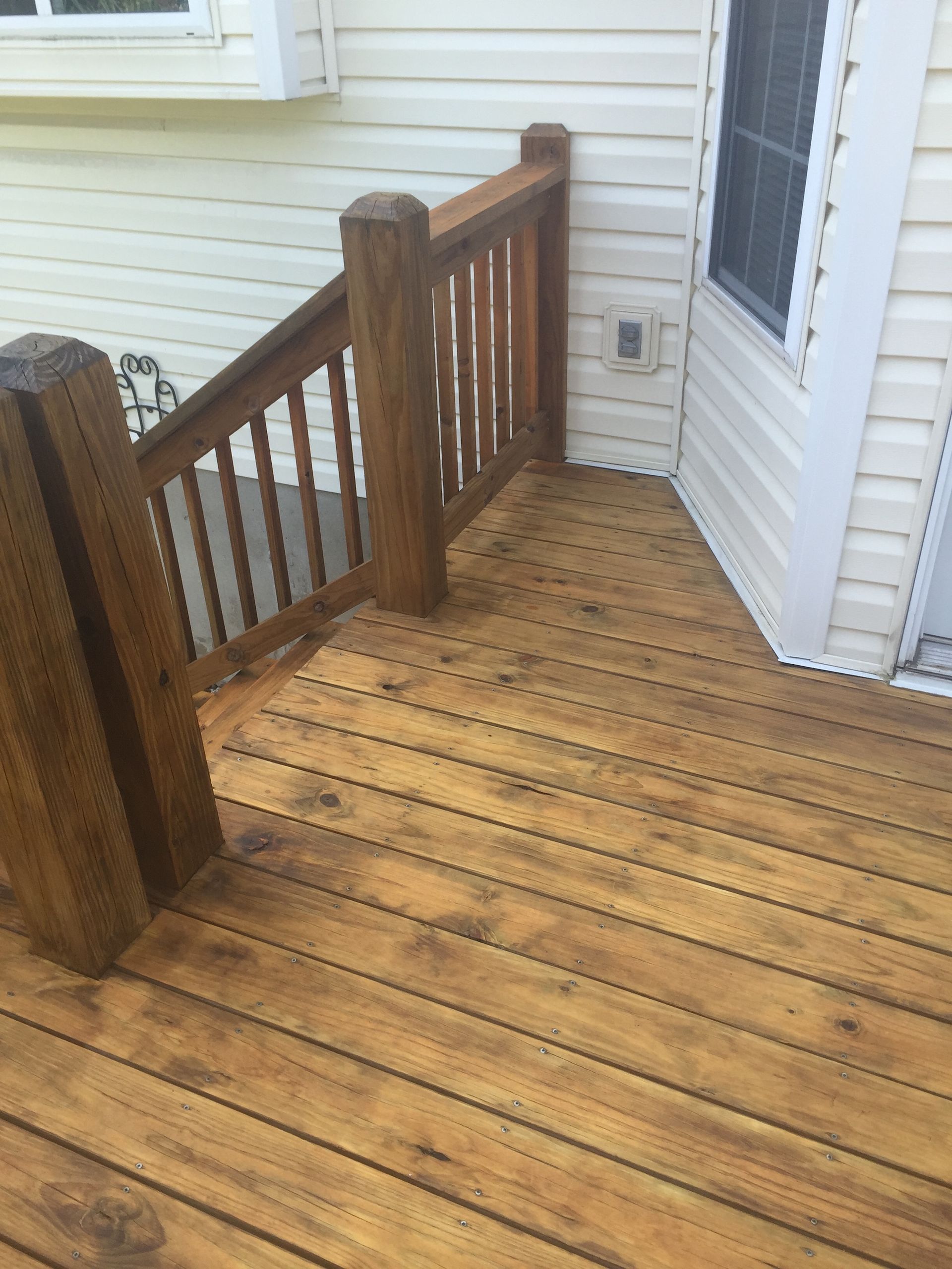 Refinished deck.