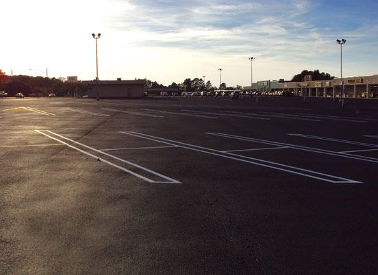 Fresh paved parking lot
