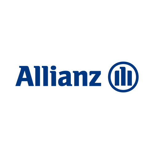 O logotipo azul da empresa Allianz apresenta o texto 
