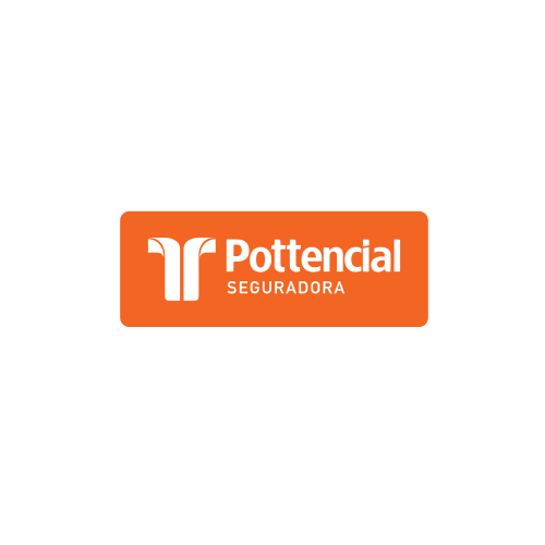 Logotipo retangular laranja com um ícone 