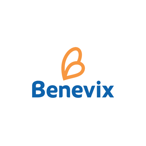 O logotipo da Benevix apresenta uma letra 