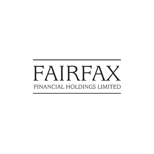 Logotipo da Fairfax Financial Holdings Limited apresentando o nome da empresa em texto preto entre duas linhas horizontais.