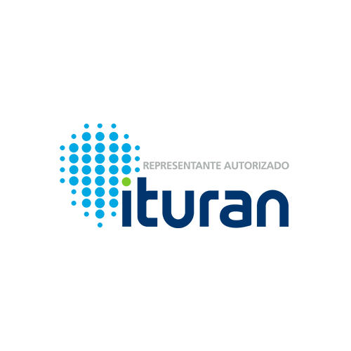 Um logotipo circular pontilhado azul seguido do texto 