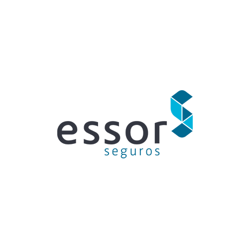 O logotipo da Essor Seguros apresenta a palavra 