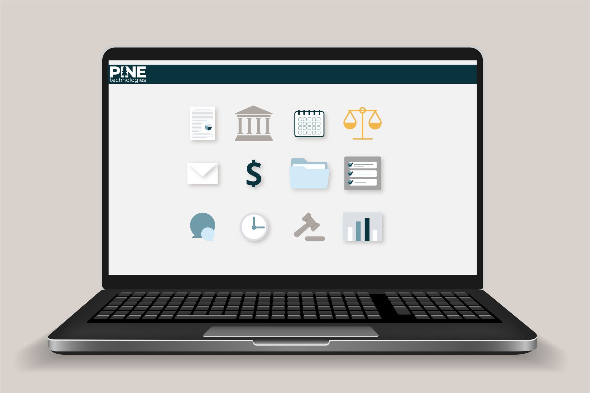 A laptop computer with a bunch of icons on the screen.