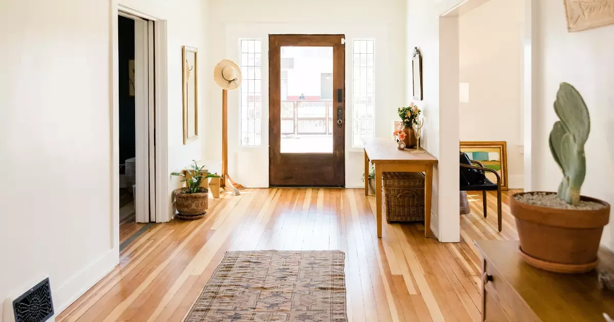 Entryway with Natural Light and Wooden Floor