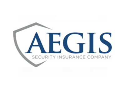 AEGIS Security Insurance Company logo with blue text and gray shield icon