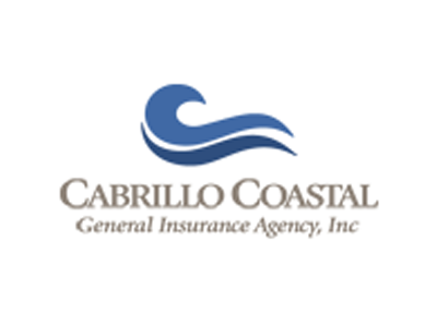 Cabrillo Coastal General Insurance Agency, Inc. logo with blue wave icon and brown text
