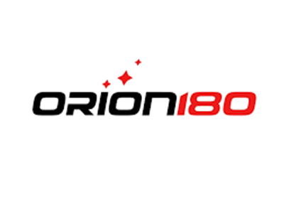 ORION180 logo in black and red with three red stars above the text