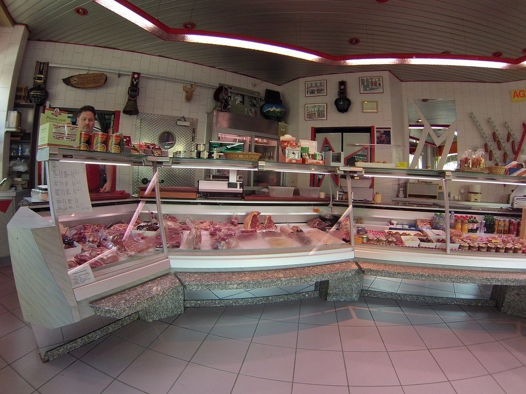 Boucherie Muller étals et vitrines