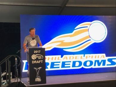 Craig at the 2017 Mylan WTT Draft for the Philadelphia Freedoms