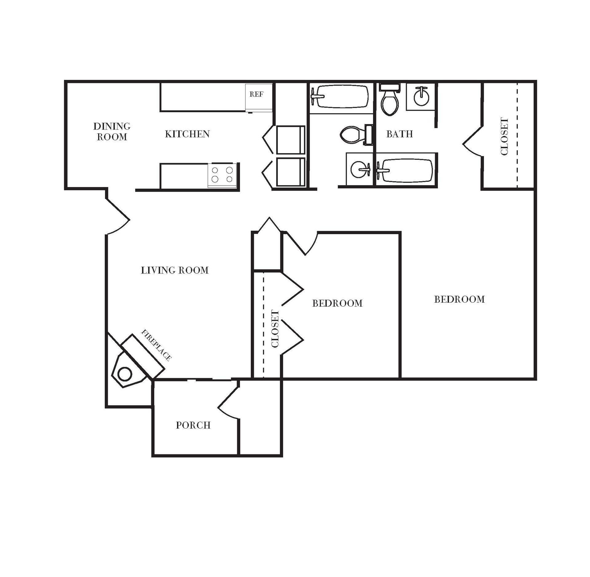 A black and white floor plan of a house.