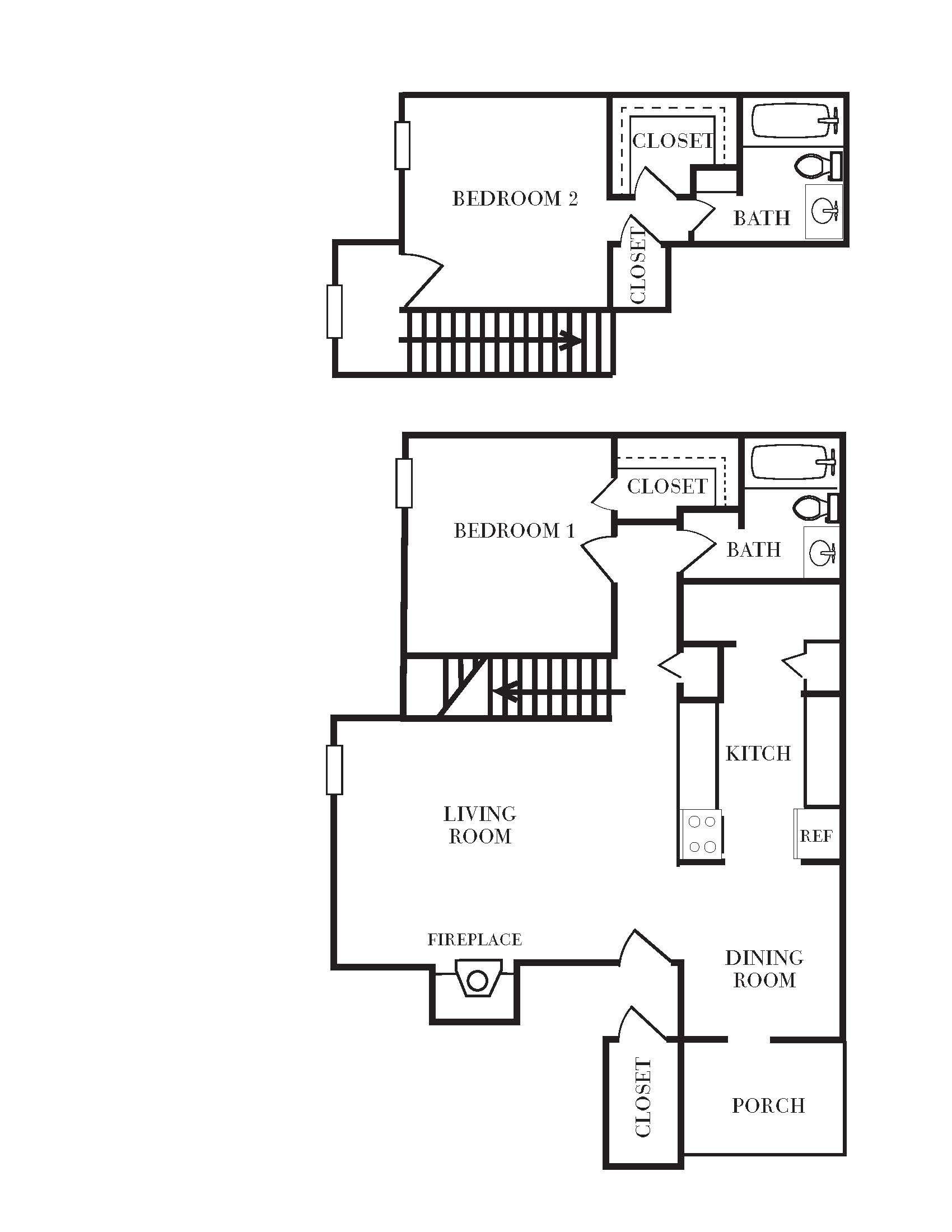 A black and white floor plan of a house.