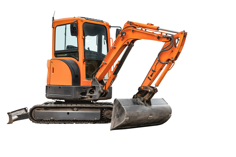 A bulldozer with a large bucket full of dirt.