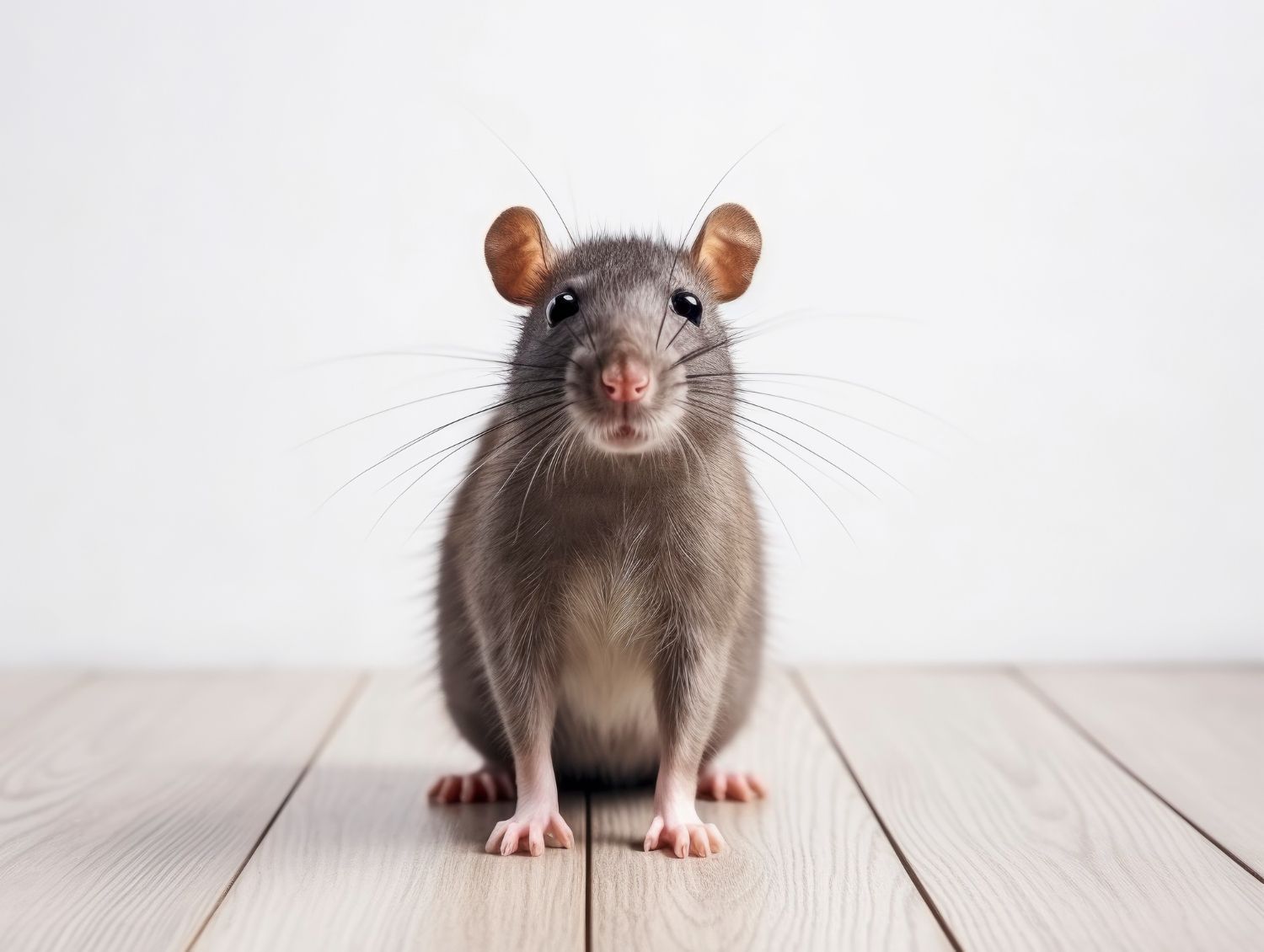Rodent control professional setting traps in attic