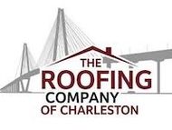 Logo for The Roofing Company of Charleston with a bridge and roofline in gray and red
