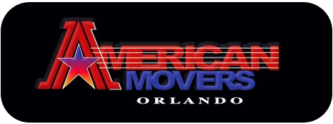 American Movers logo in red and blue on a black background with a star graphic