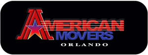 American Movers logo in red and blue on a black background with a star graphic