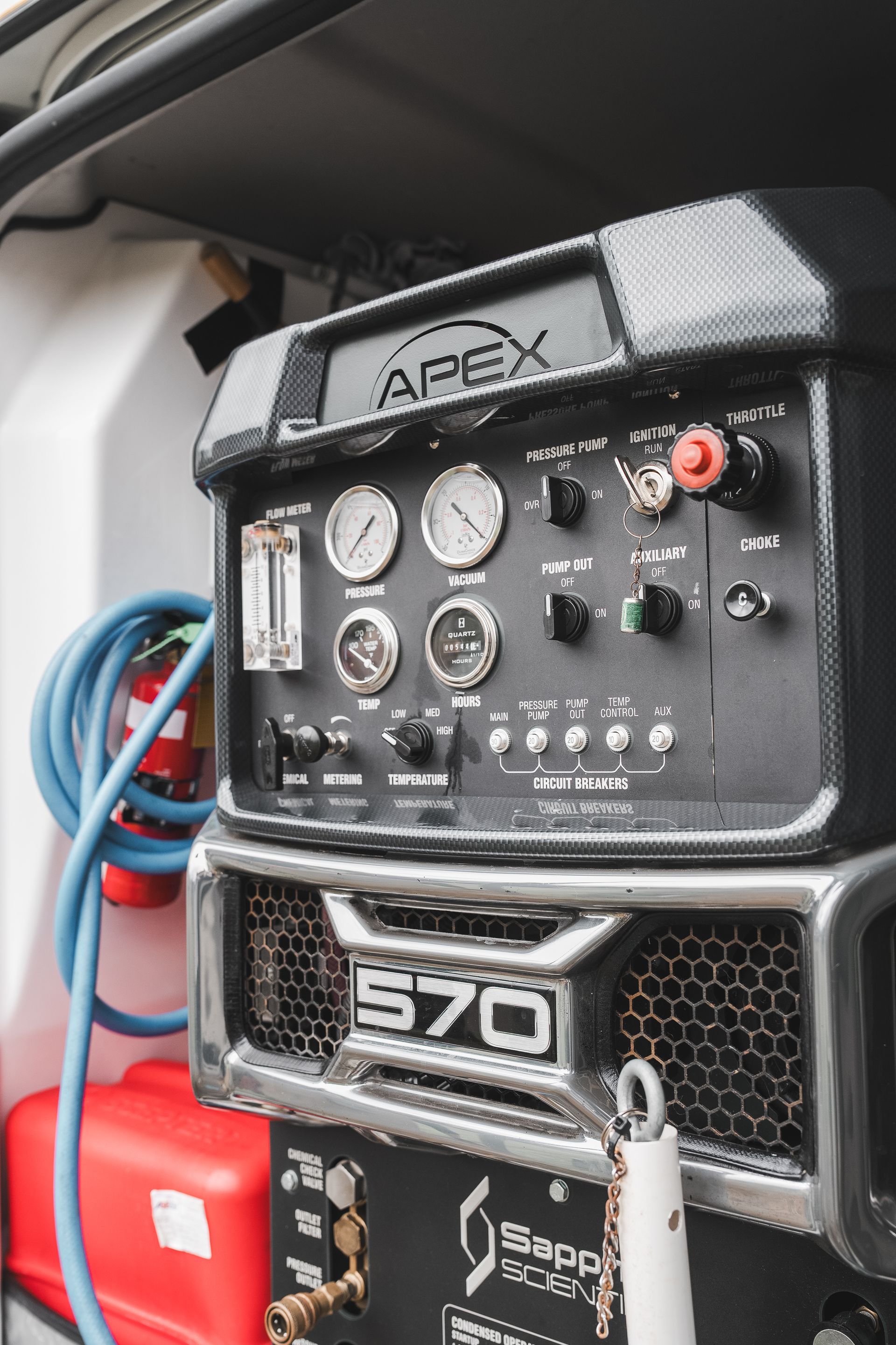 A close up of a machine in the back of a vehicle. — Pinnacle Carpet & Upholstery Cleaning In Hunter Valley, NSW