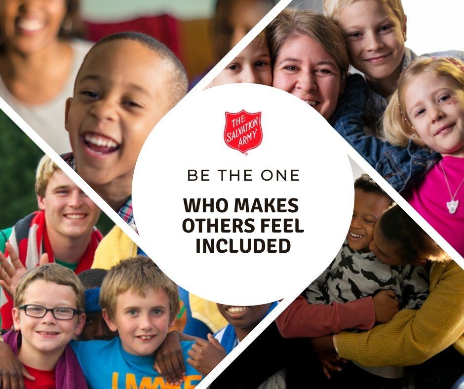 Superior Salvation Army Logo with children and families. Statement says