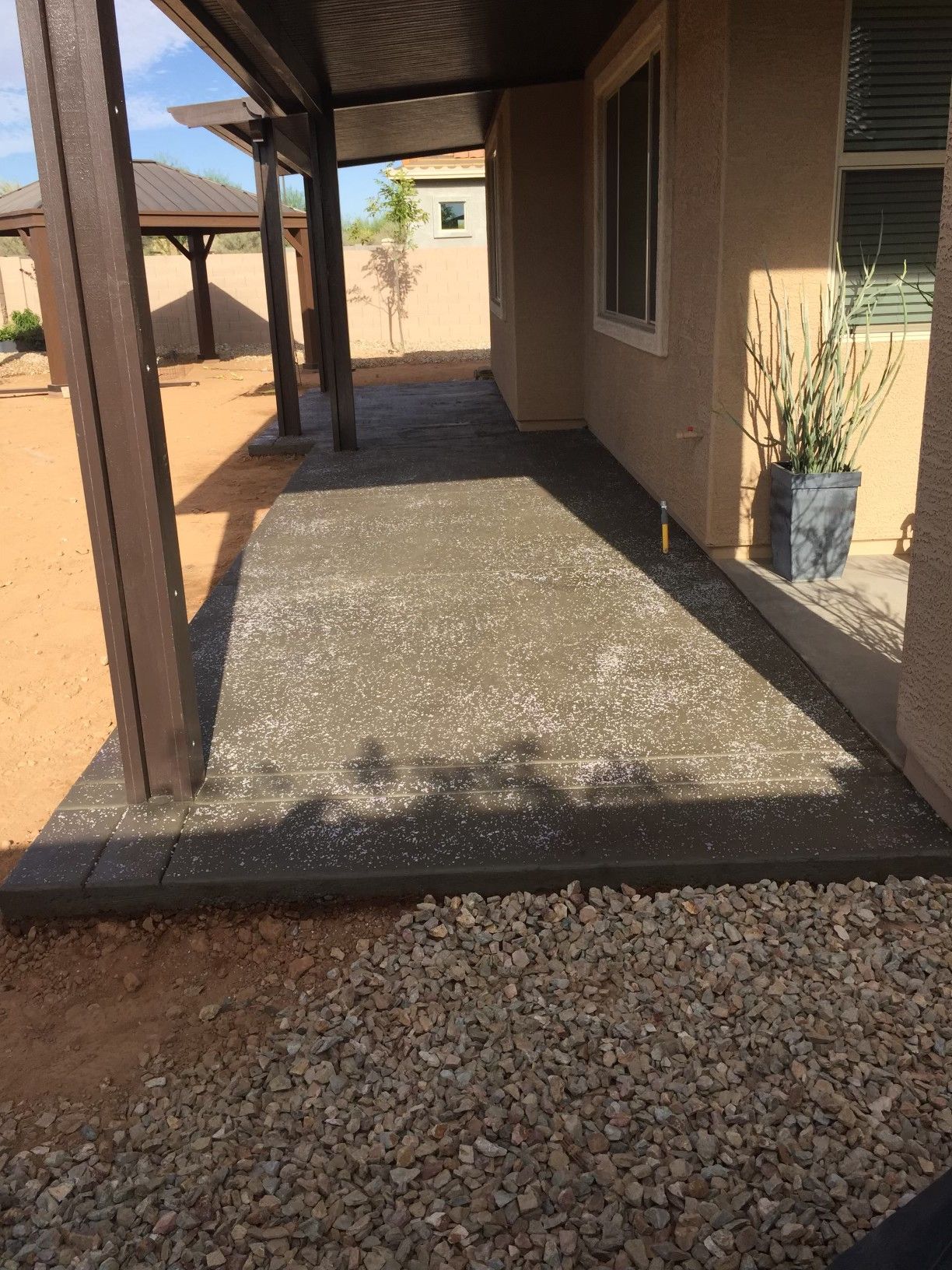 Salt finish concrete pool deck