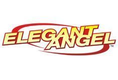 Elegant Angel logo in gold text with red accents on a white background.