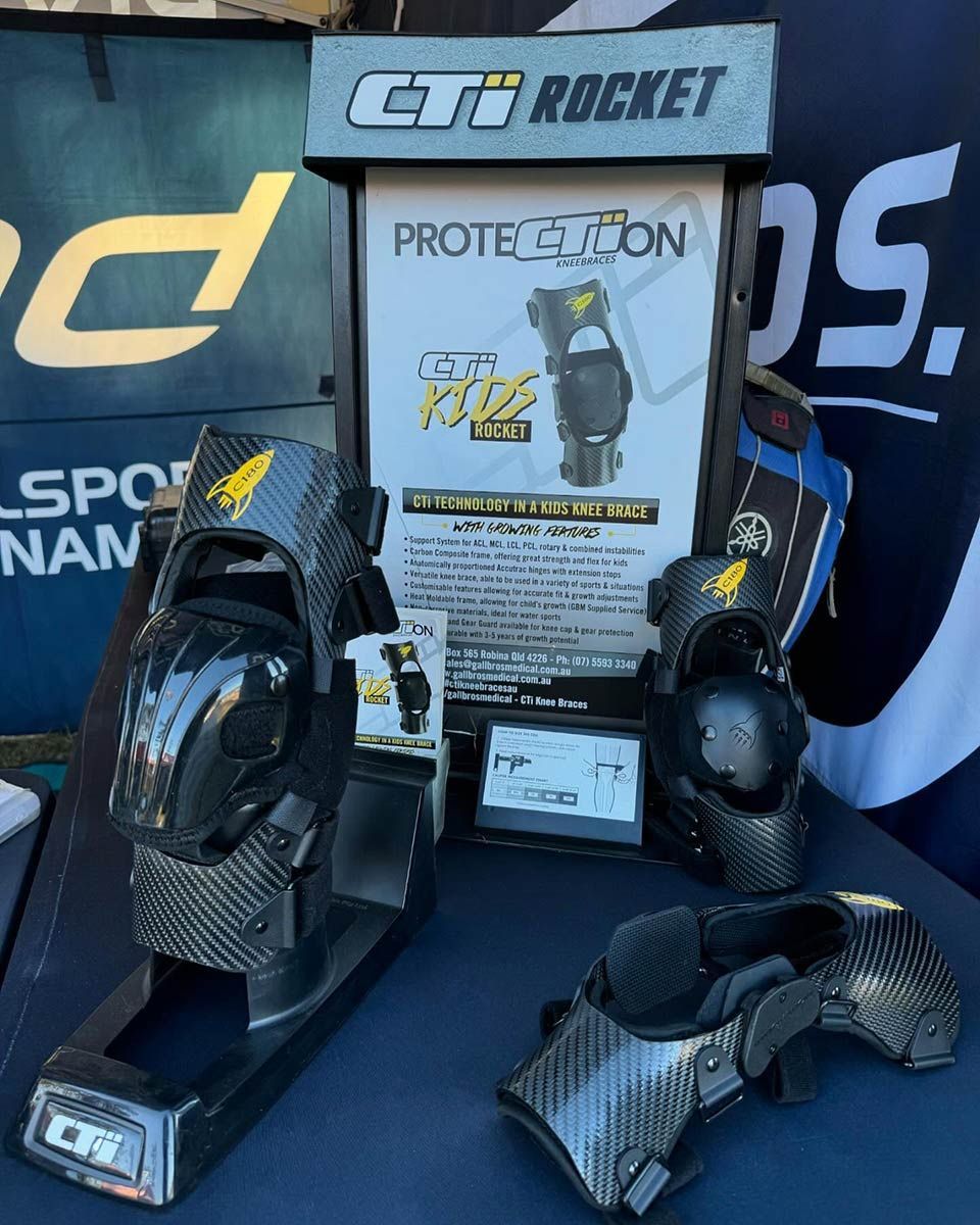 A Display of Rocket Knee Pads and Elbow Pads — Gall Bros Medical in Sydney, NSW