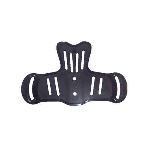 Black Cloth Orthopedic Knee Brace With White Stripes and Side Supports — Gall Bros Medical in Robina, QLD