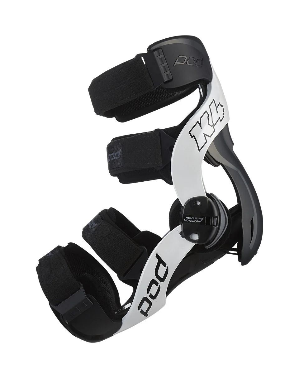 Black and White Sports Ankle Brace With Straps and Metal Hinge — Gall Bros Medical in Robina, QLD