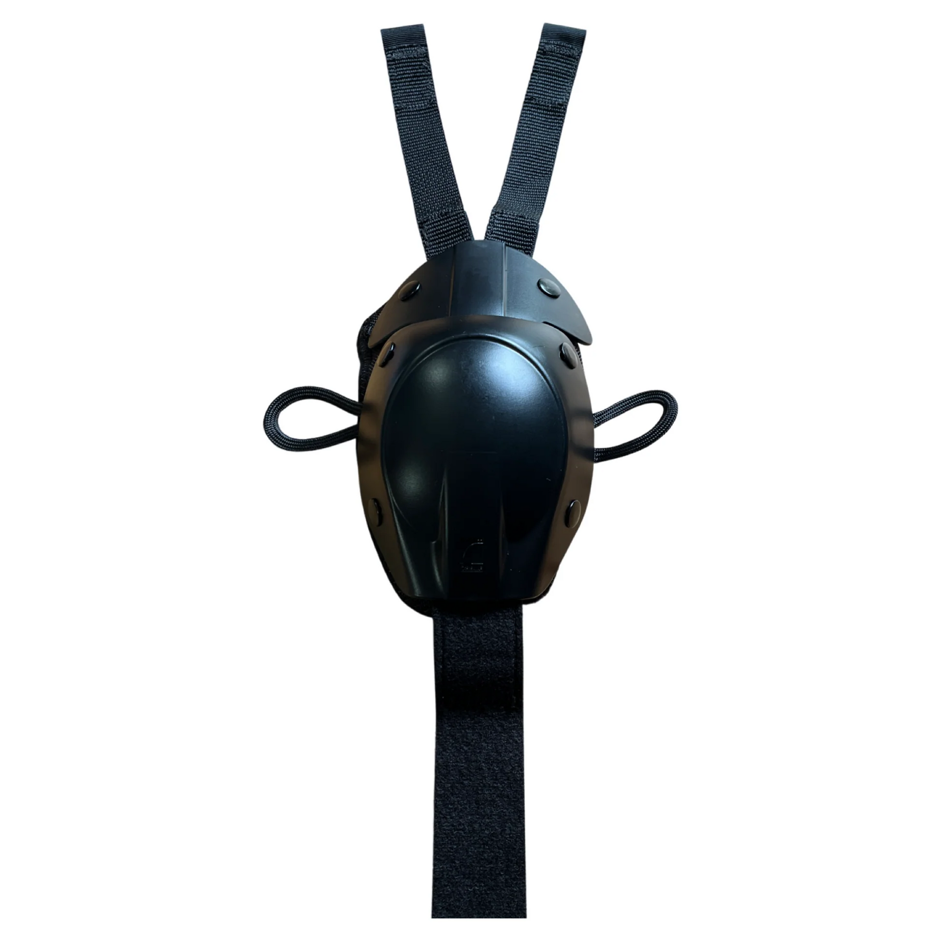 Black Oval Wall-mounted Mask With Two Straps and Side Loops — Gall Bros Medical in Robina, QLD