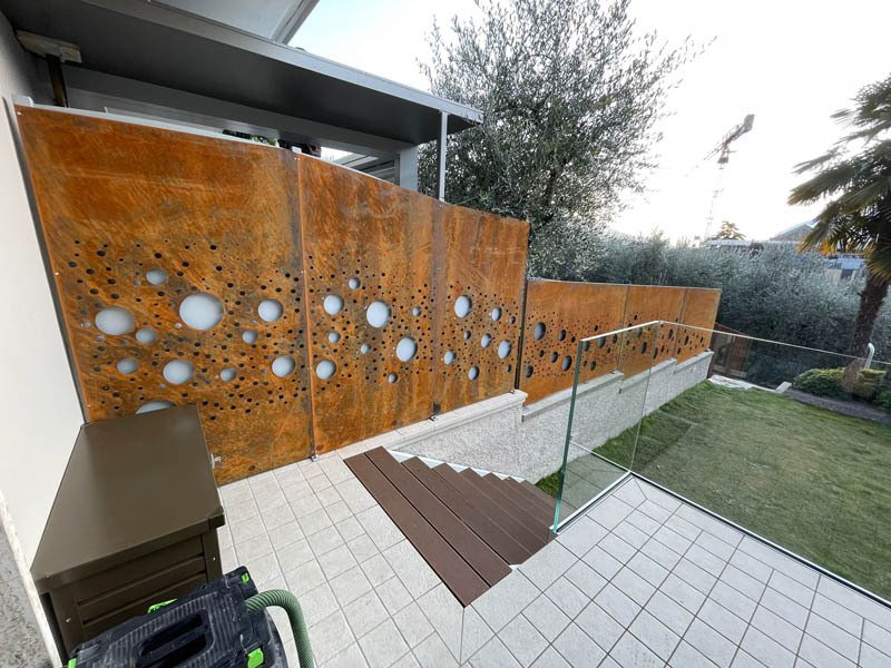 Bordo Per Aiuola In Acciaio Corten 6 Pezzi - MTART 15,2x100 Cm - Finitura Ruggine Patina - 2
