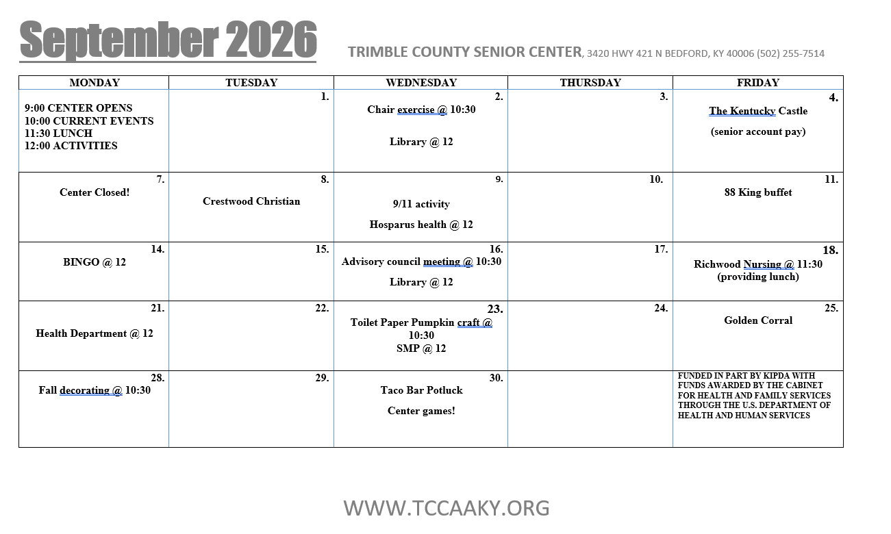 April 2026 monthly school calendar with events and dates in a black-and-white grid