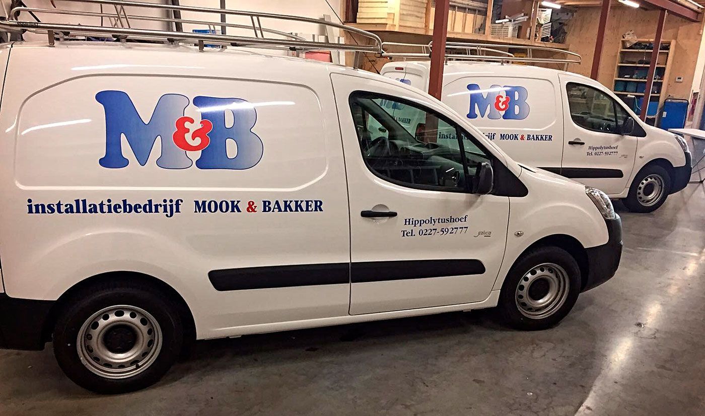 Bedrijfsauto belettering Mook & Bakker